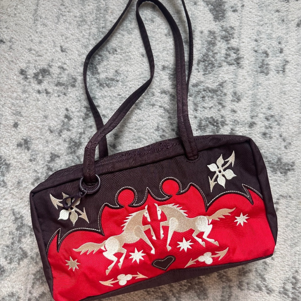 BAGGU Nylon Bowler Bag Western Appliqué